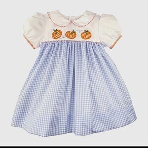 Petit Ami Blue and White Pumpkin Dress